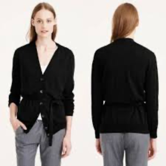J CREW 100% Merino Wool Belted Long Cardigan XS-S - Picture 6 of 6